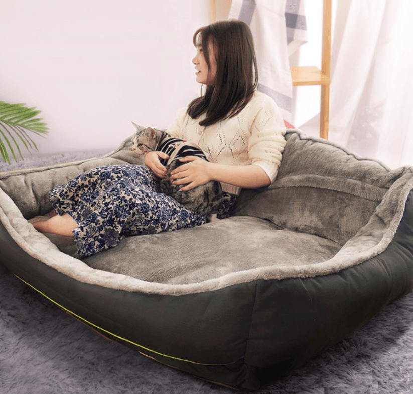 Sofá cama de poliéster lujoso para perros MITZON - Pet Haven suave y premium