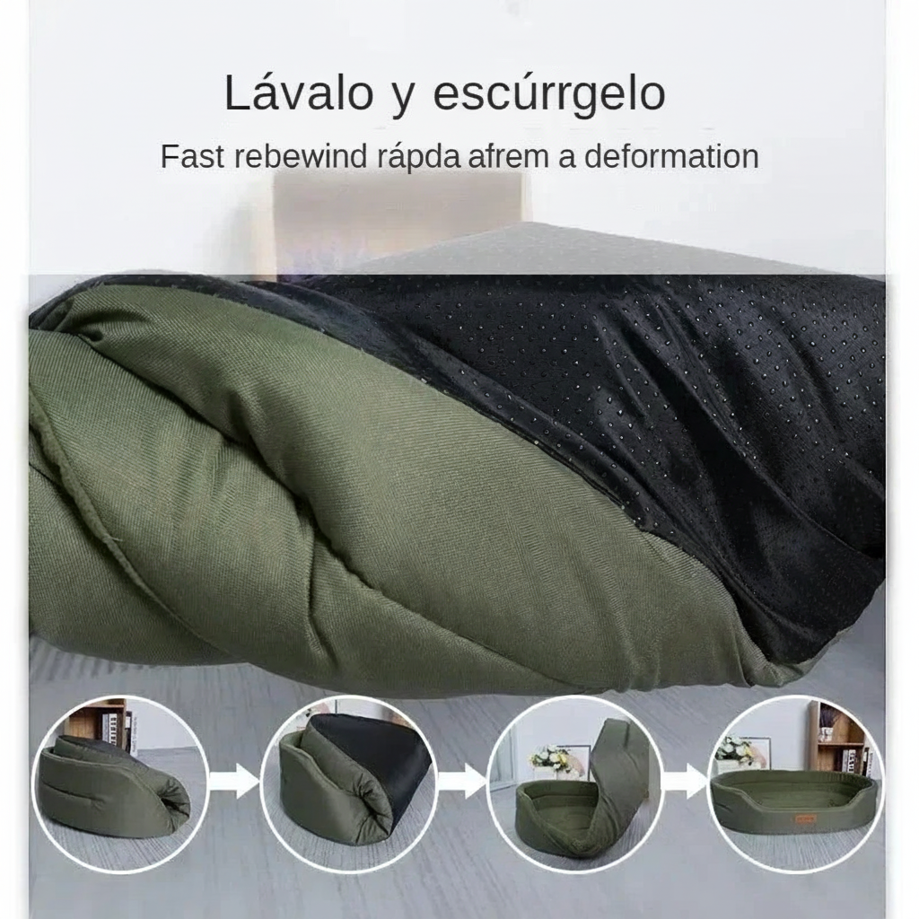 Cama sofá impermeable para perro antiácaros, fácil de lavar y escurrir, diseño resistente para el uso diario.