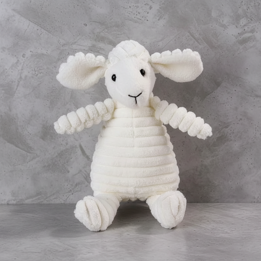 Juguete de peluche de pana para perro con sonido, suave y resistente, ideal para jugar y apapachar.