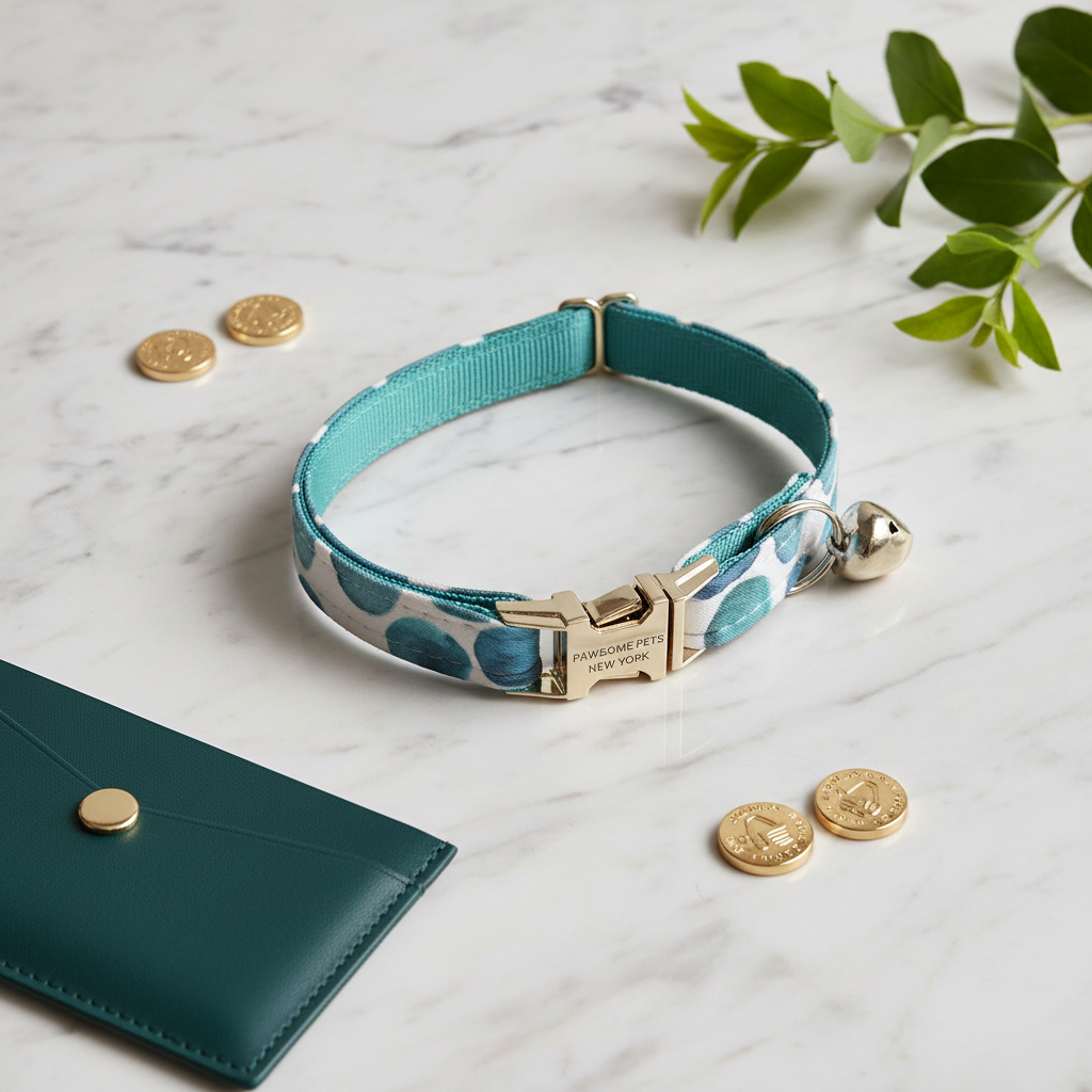 COLLAR PEQUEÑO PARA PERROS Y GATOS - AZUL LUNA
