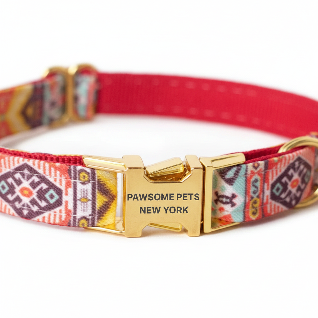 COLLAR PERRO Y GATO TALLA PEQUEÑA - ROJO RUBÍ