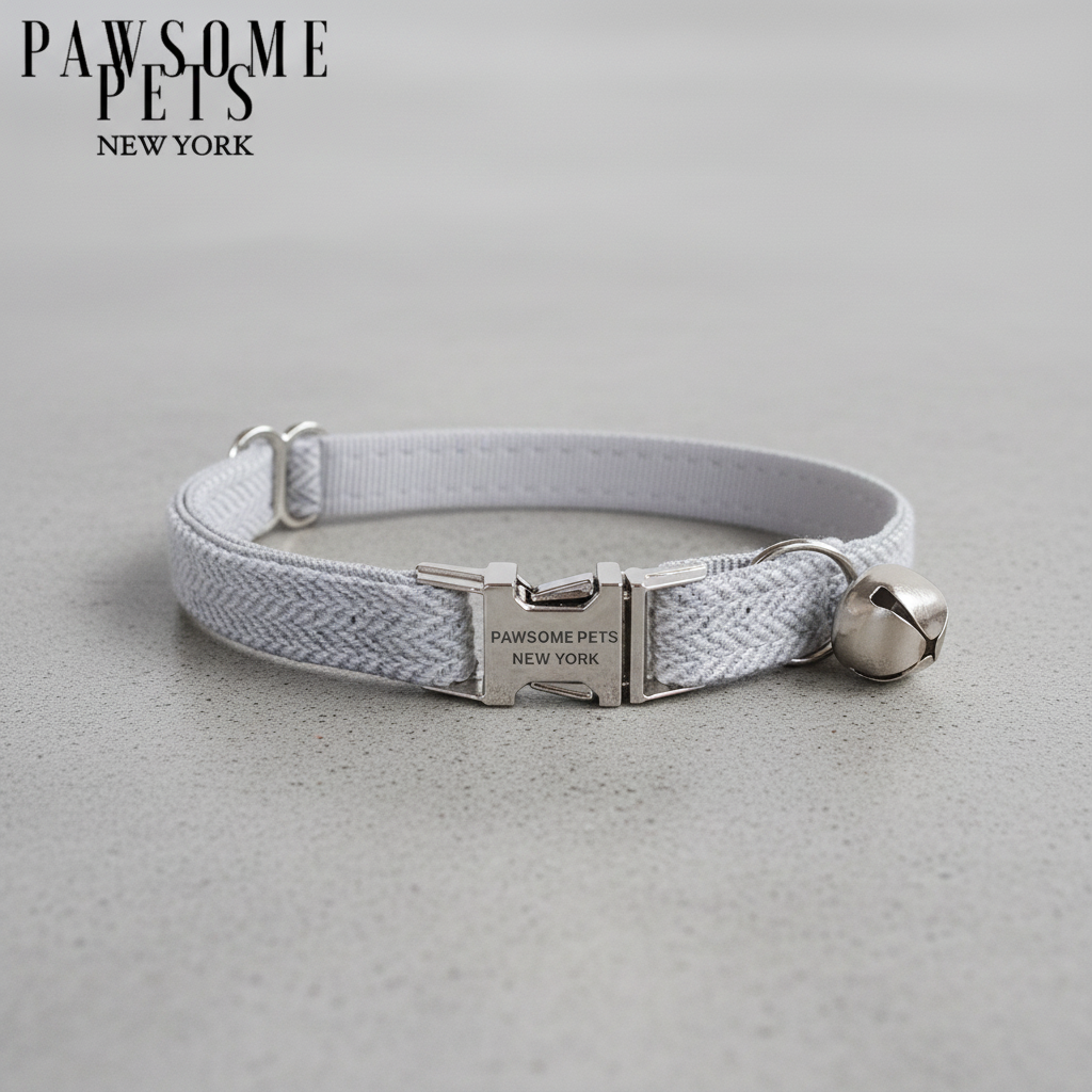 COLLAR PARA PERRO Y GATO DE TAMAÑO PEQUEÑO - GRIS PLATEADO