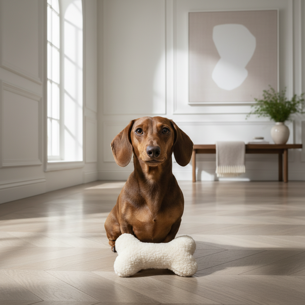 Juguete para Perros de Piel de Cordero Natural - Hueso - Blanco