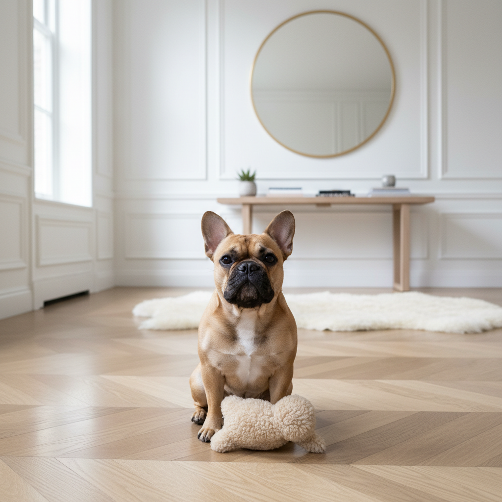 Juguete mordedor de piel de oveja natural para perros - Beige