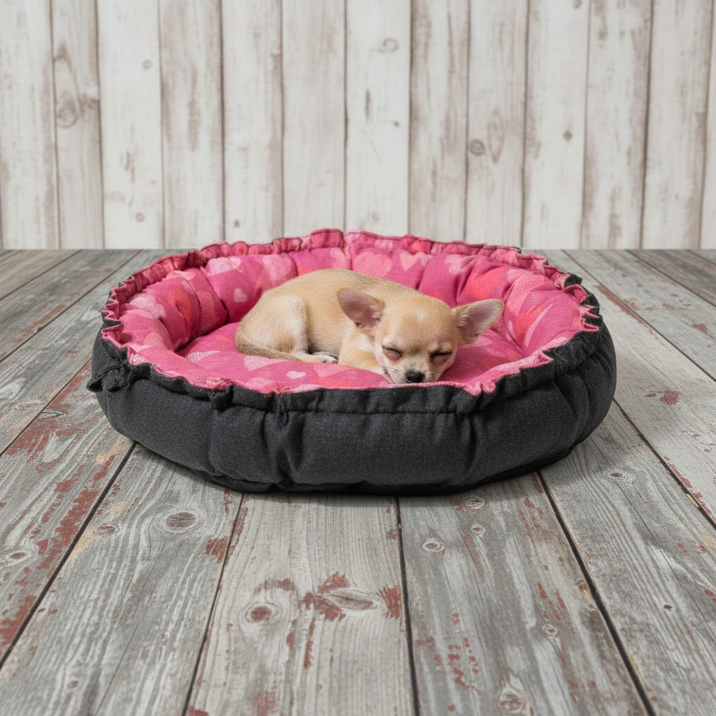 Cama Corazones Rosa MITZON - chihuahua