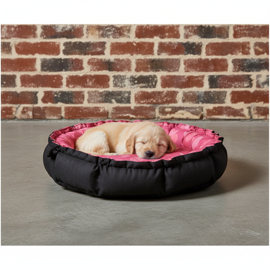 Cama Corazones Rosa MITZON - bébé chiot golden