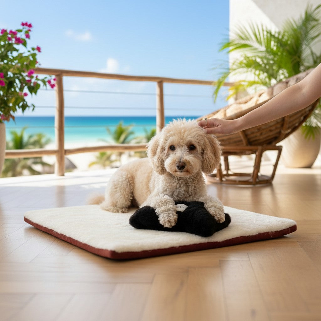 Hueso piel oveja perros negro juguete natural MITZON