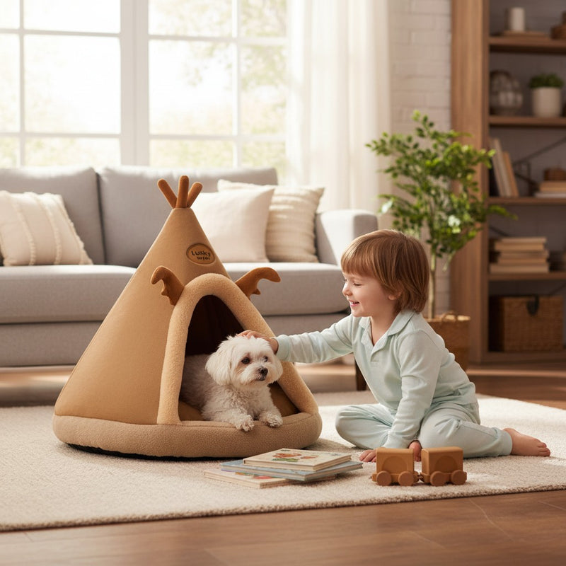 Tente pour animaux de compagnie Cerf de bande dessinée Maison de chien de chat – MITZON