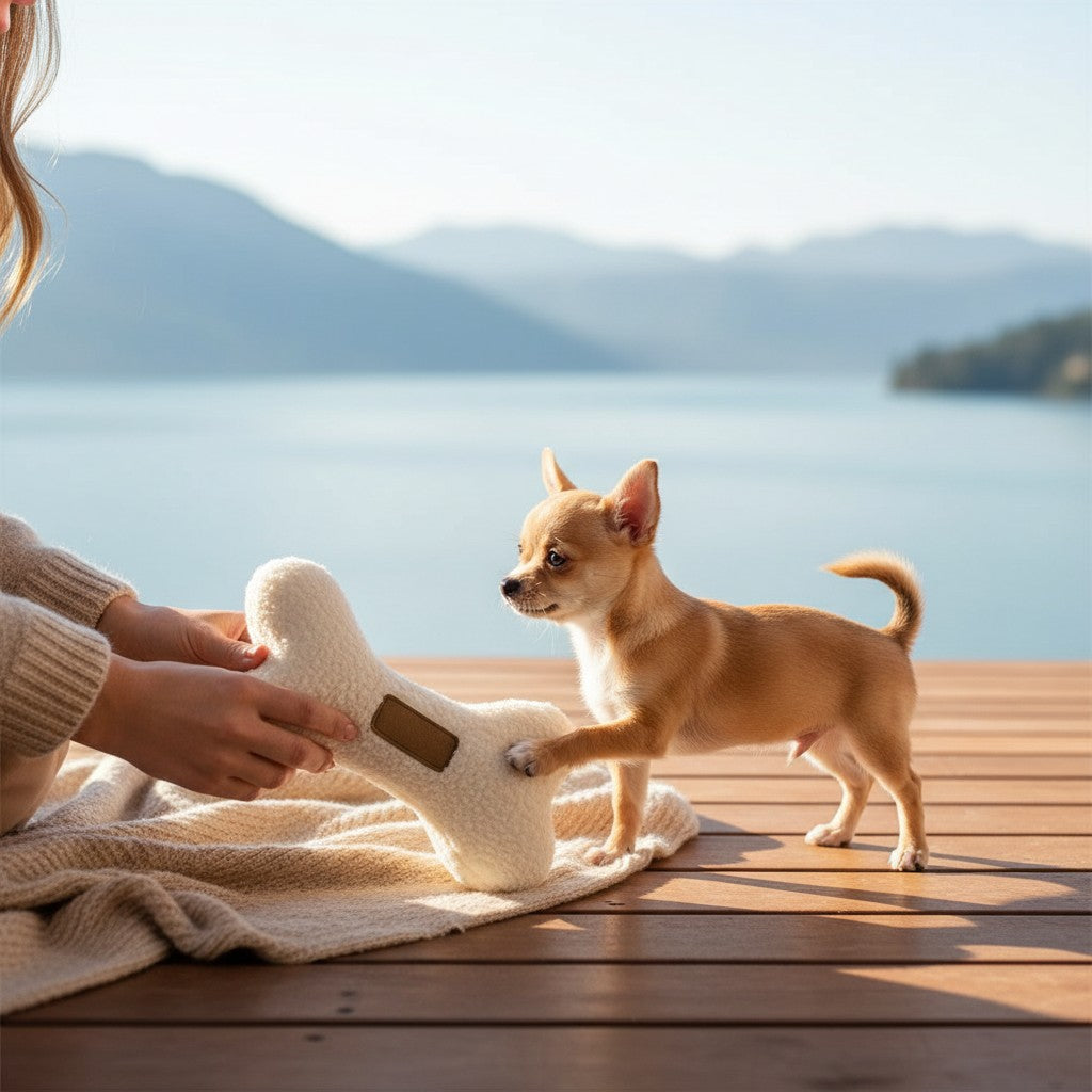 Hueso de Peluche Blanco MITZON - Chihuahua