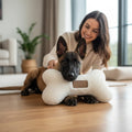 Hueso de Peluche Blanco MITZON - MalinoisHueso de peluche blanco MITZON para perros - juguete resistente con Malinois belga