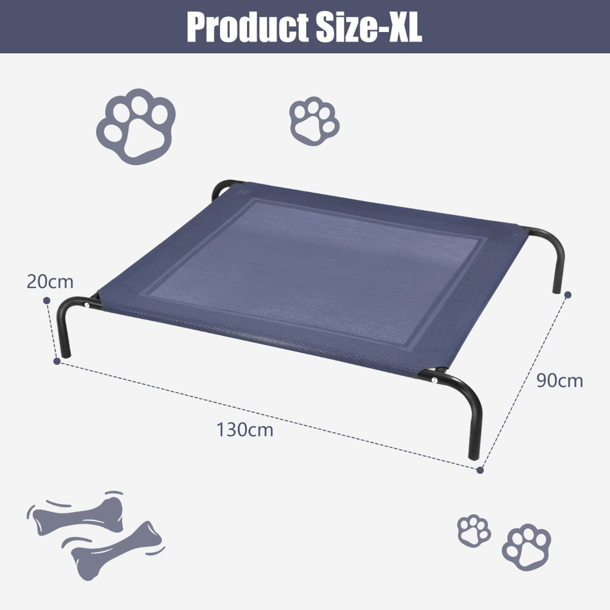 Cama elevada XL para perros grandes MITZON - uso interior y exterior