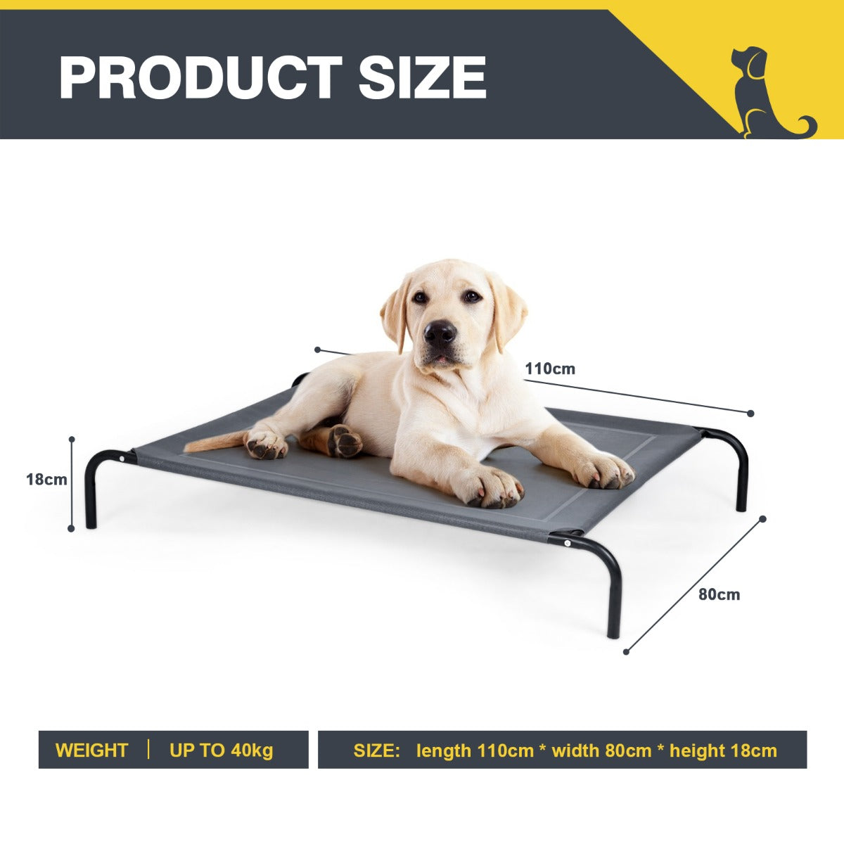 Cama elevada para perros grandes MITZON - uso interior y exterior NNECW