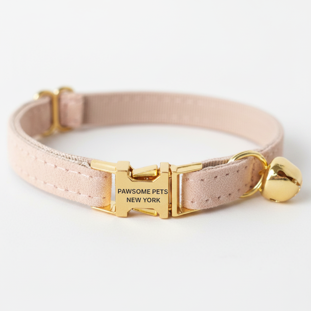 COLLAR PARA PERRO Y GATO TALLA PEQUEÑA - BLANCO ROSADO