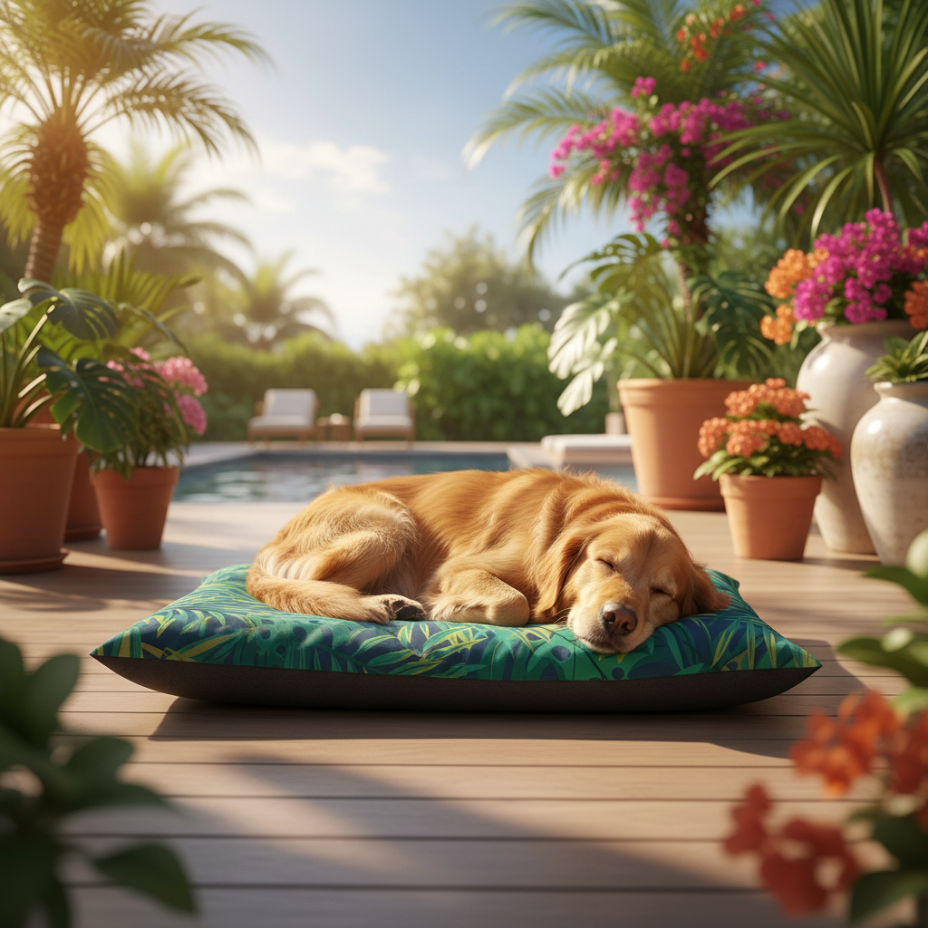 Cama tropical para perros