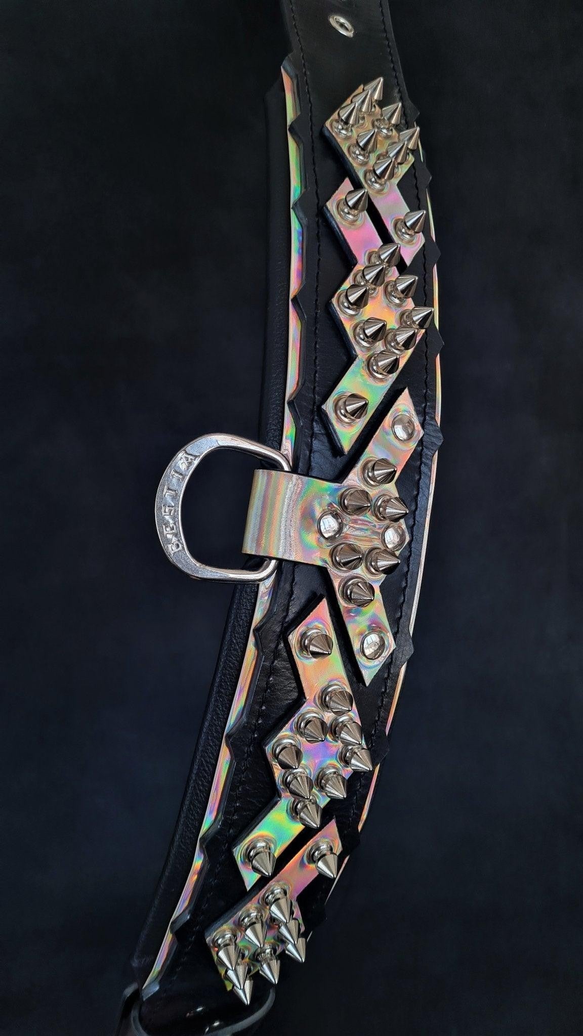 Detalle collar Midas plateado para perros - material premium brillante MITZON