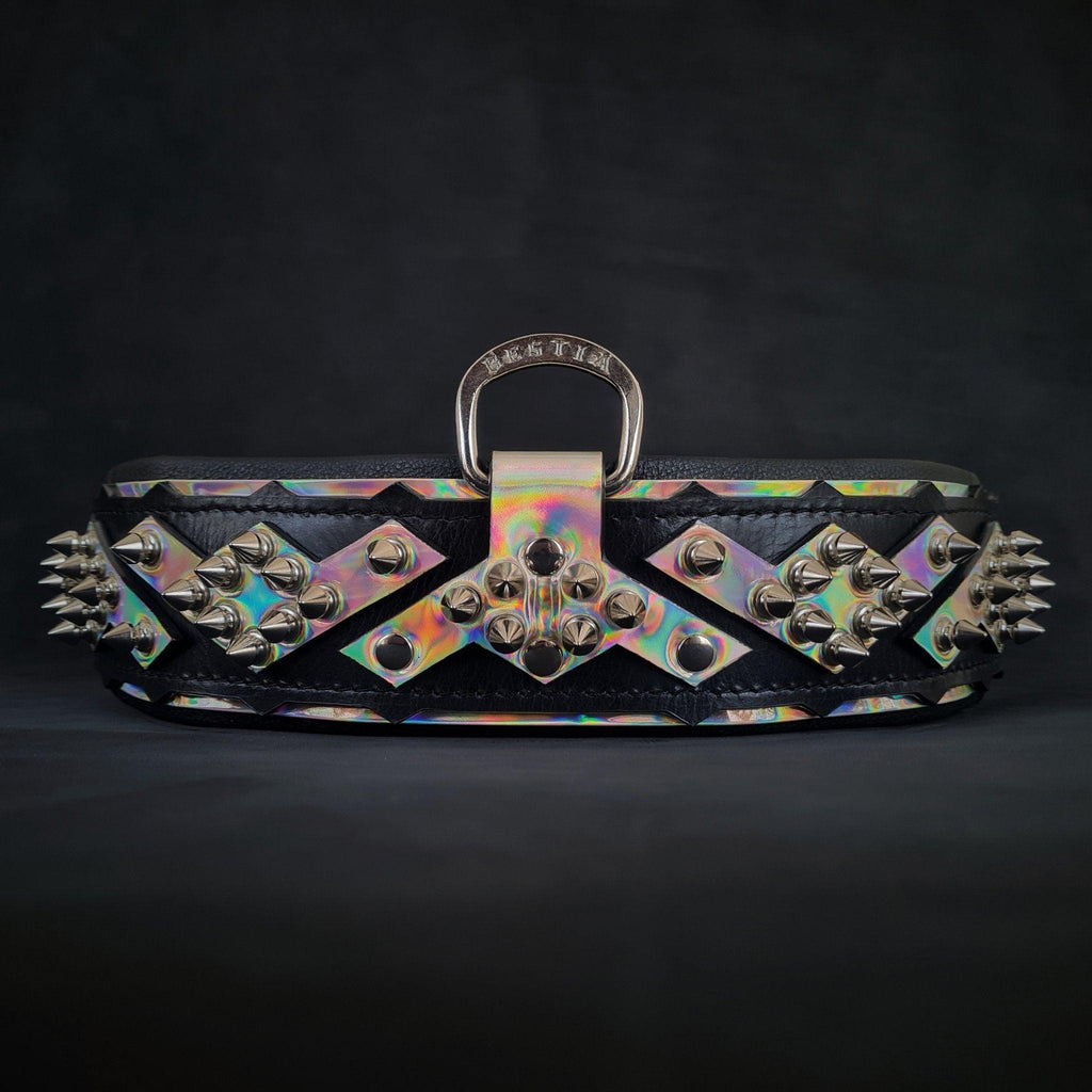 Collar Midas plata para perros - herrajes plateados elegantes - MITZON