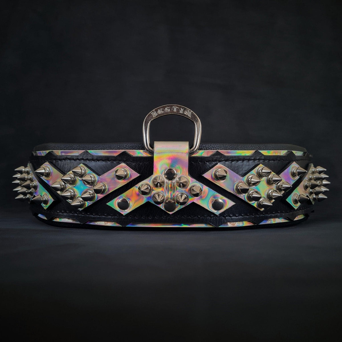 Collar Midas plata para perros - herrajes plateados elegantes - MITZON
