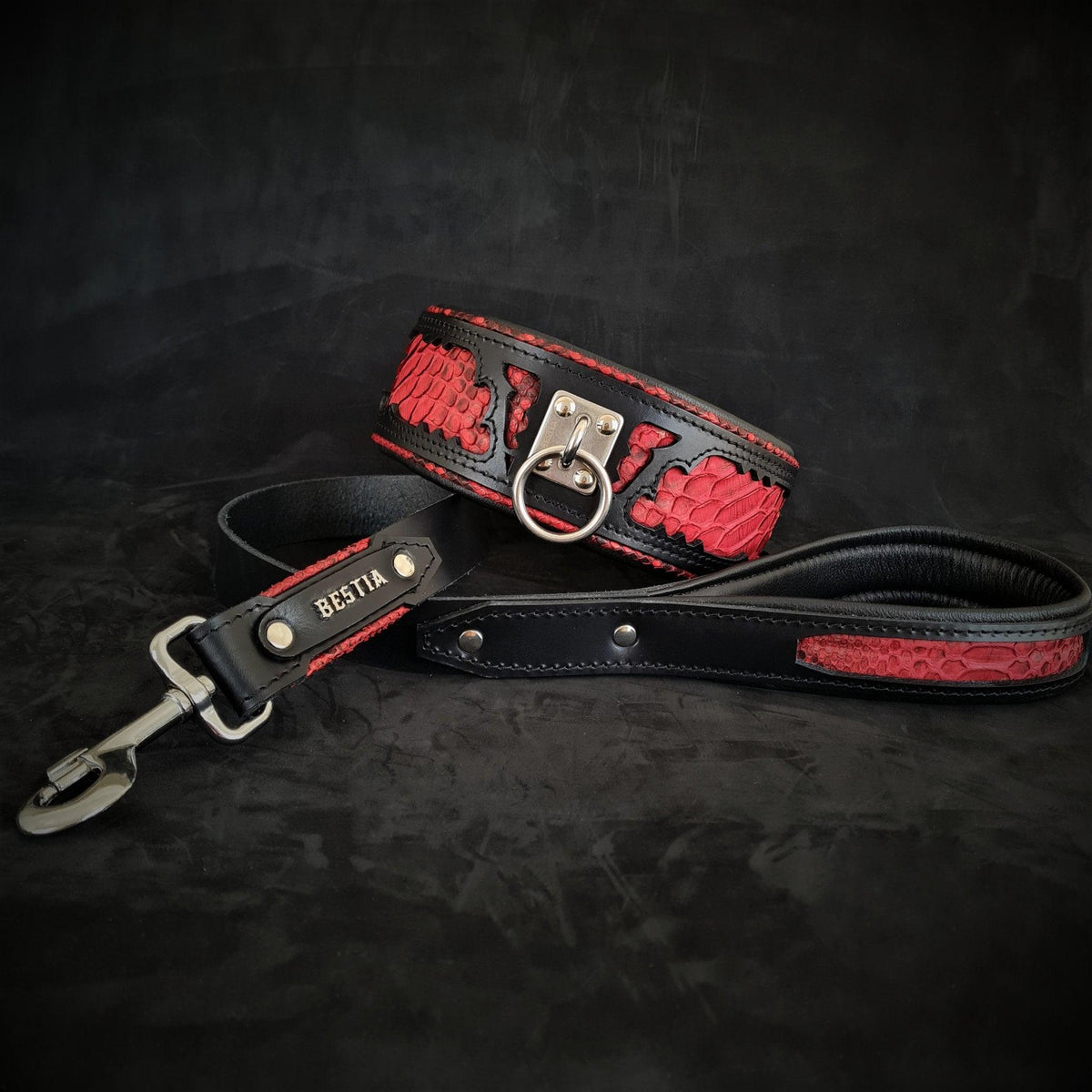 Correa Red Dragon premium para perros - estilo poderoso y resistente - MITZON